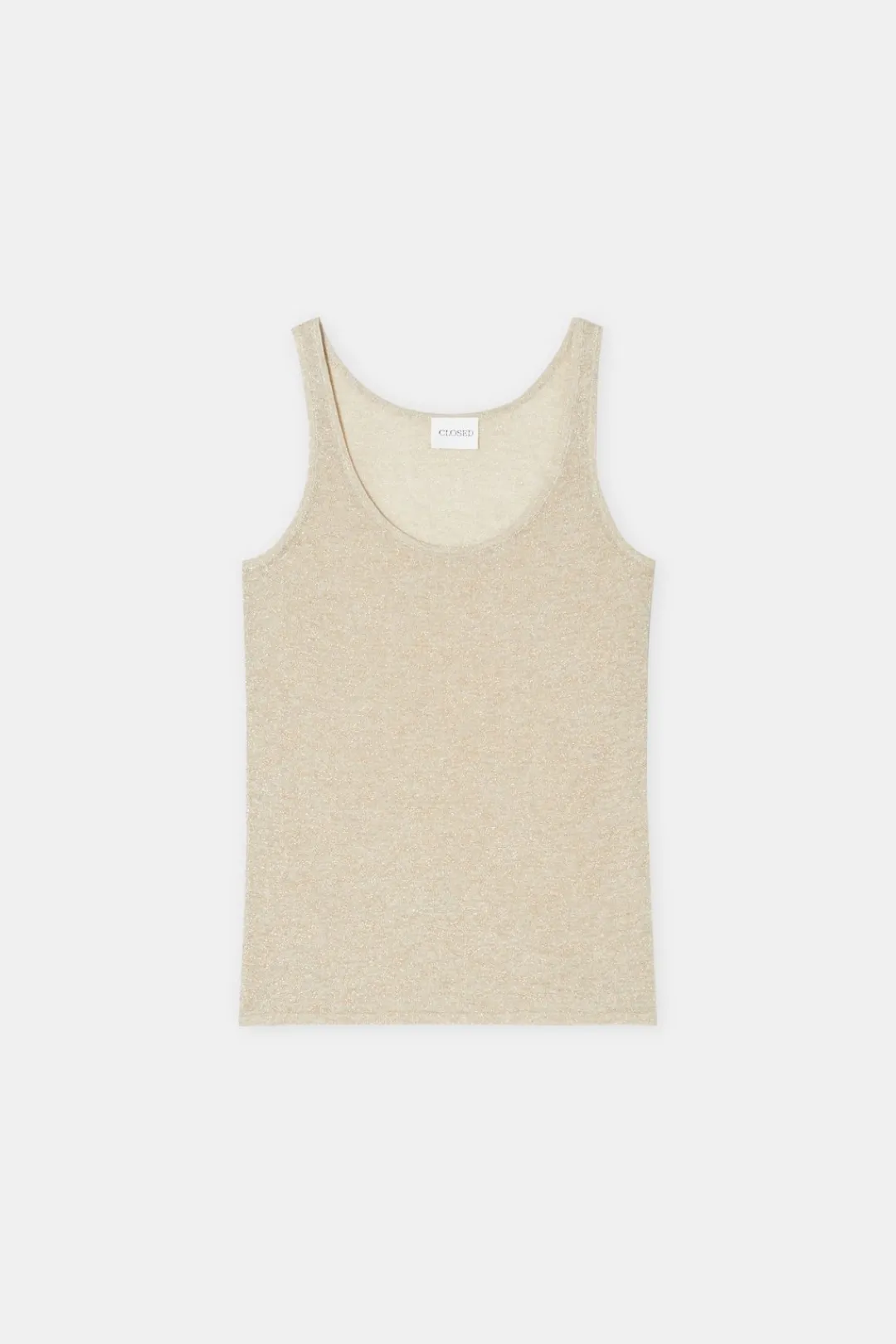 Closed Lurex knitted top Pearl beige Clearance