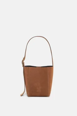 Closed Medium Leather Bag Arabica espresso Discount