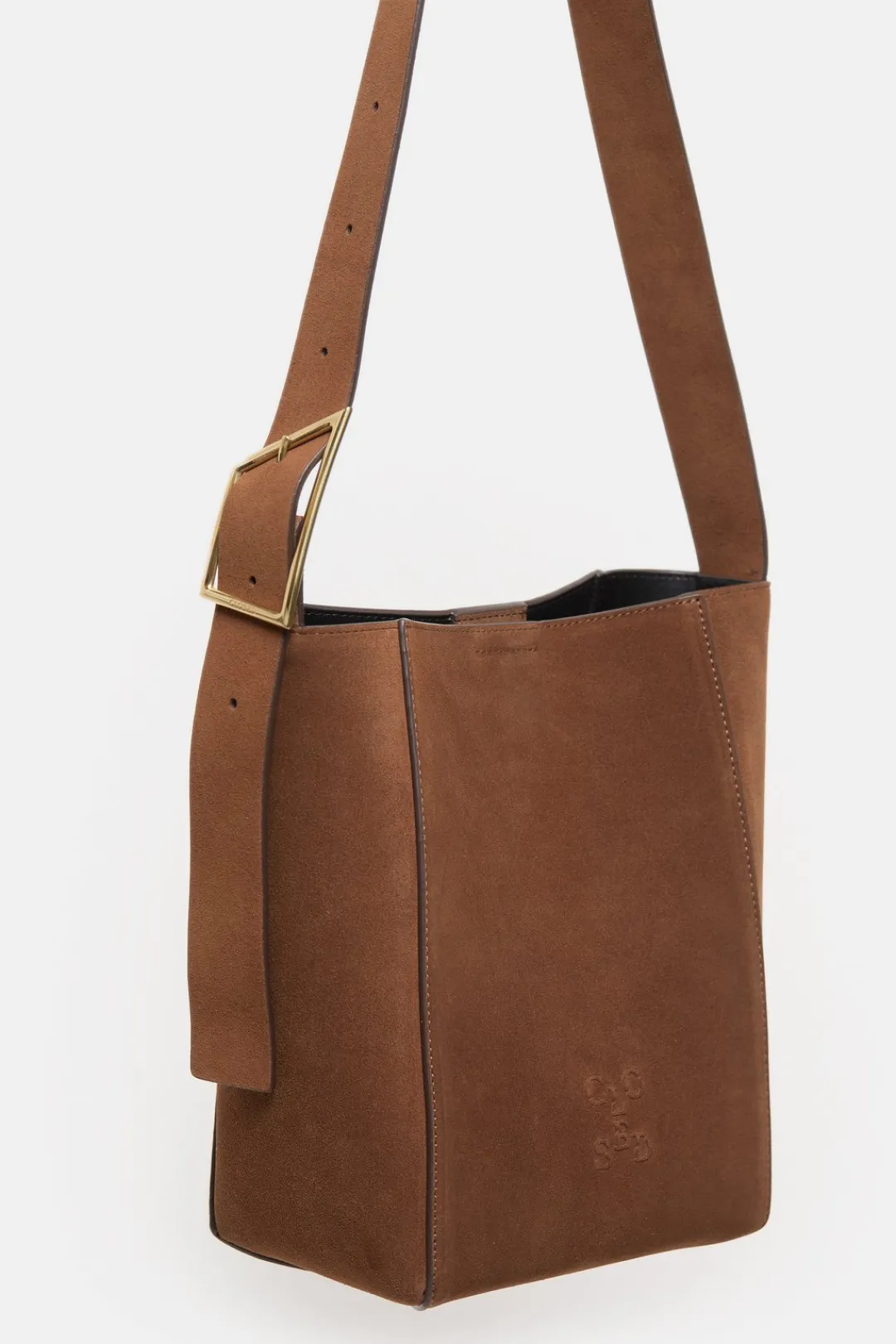 Closed Medium Leather Bag Arabica espresso Discount