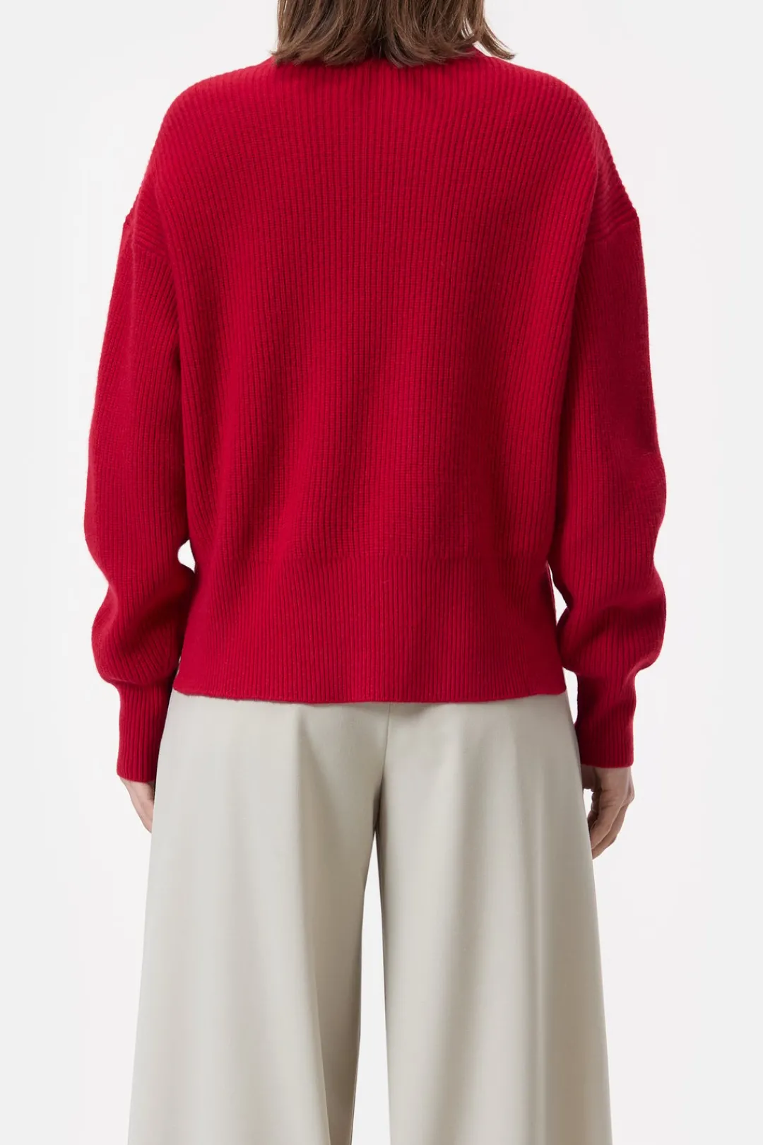 Closed Merino wool jumper Chili pepper red Clearance