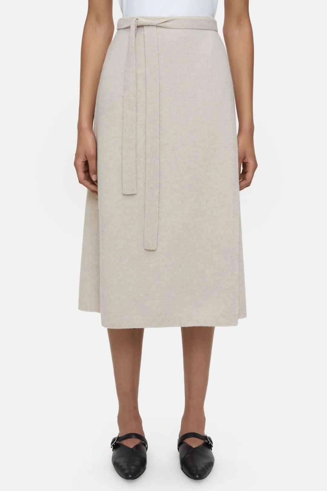 Closed Merino wool wrap skirt Pearl beige Outlet