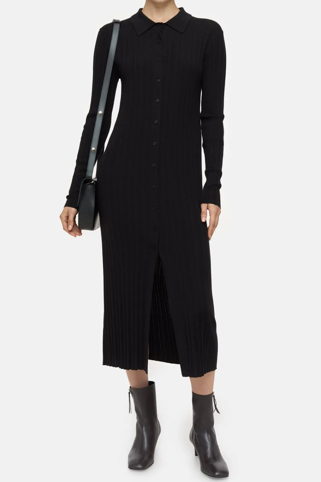 Closed Merino-Silk Blend Knit Dress Black