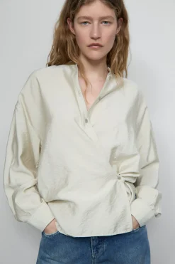 Closed Modal blend wrap blouse Sabbia beige Hot