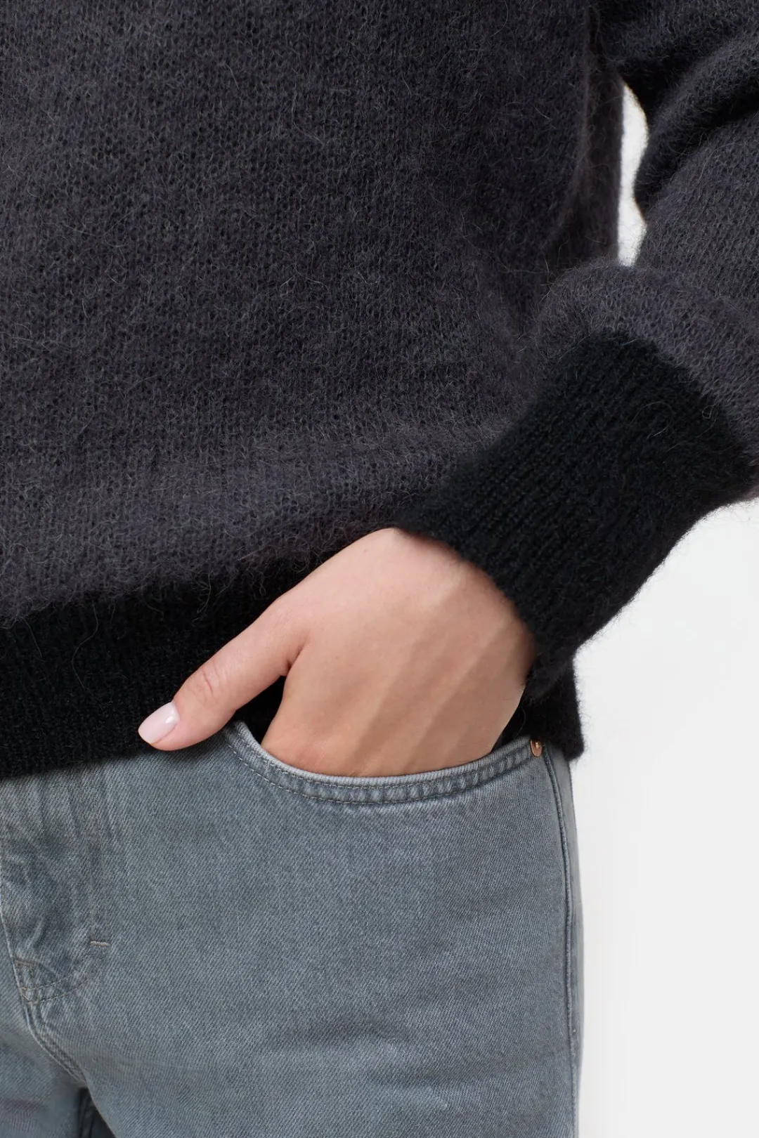 Closed Mohair mix jumper Irish coffee