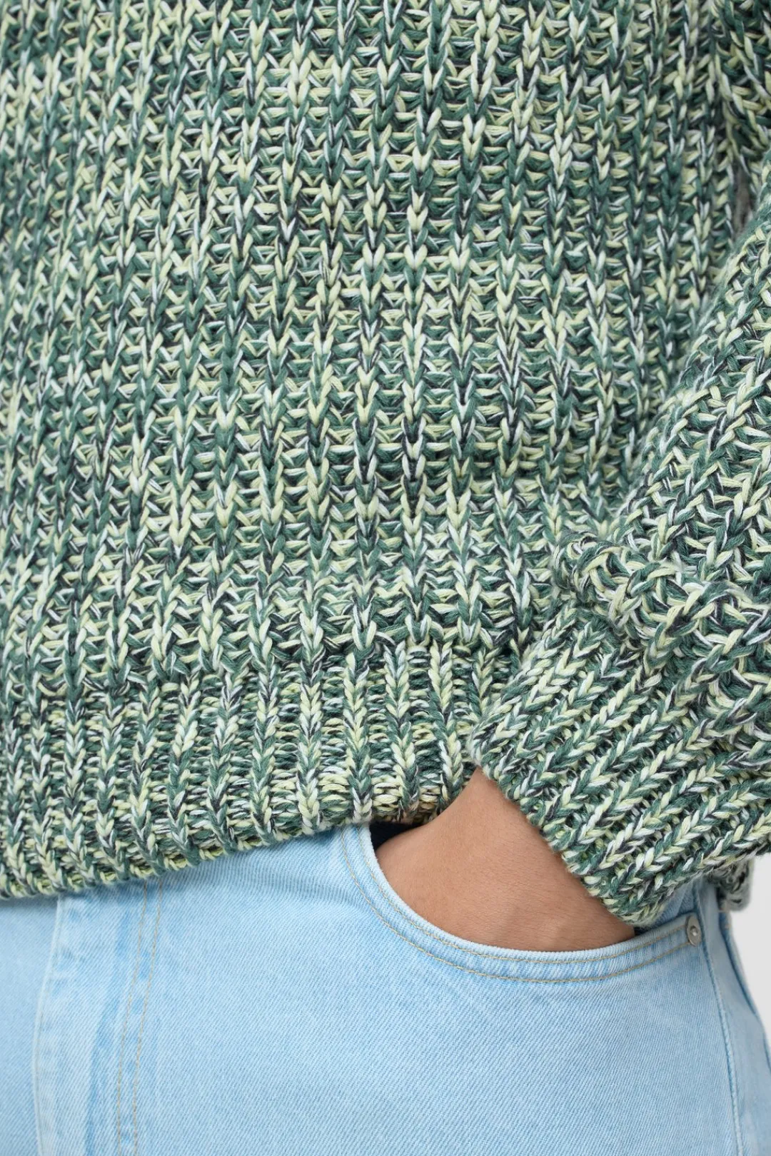 Closed Mouliné knit made from organic cotton Olive green Online