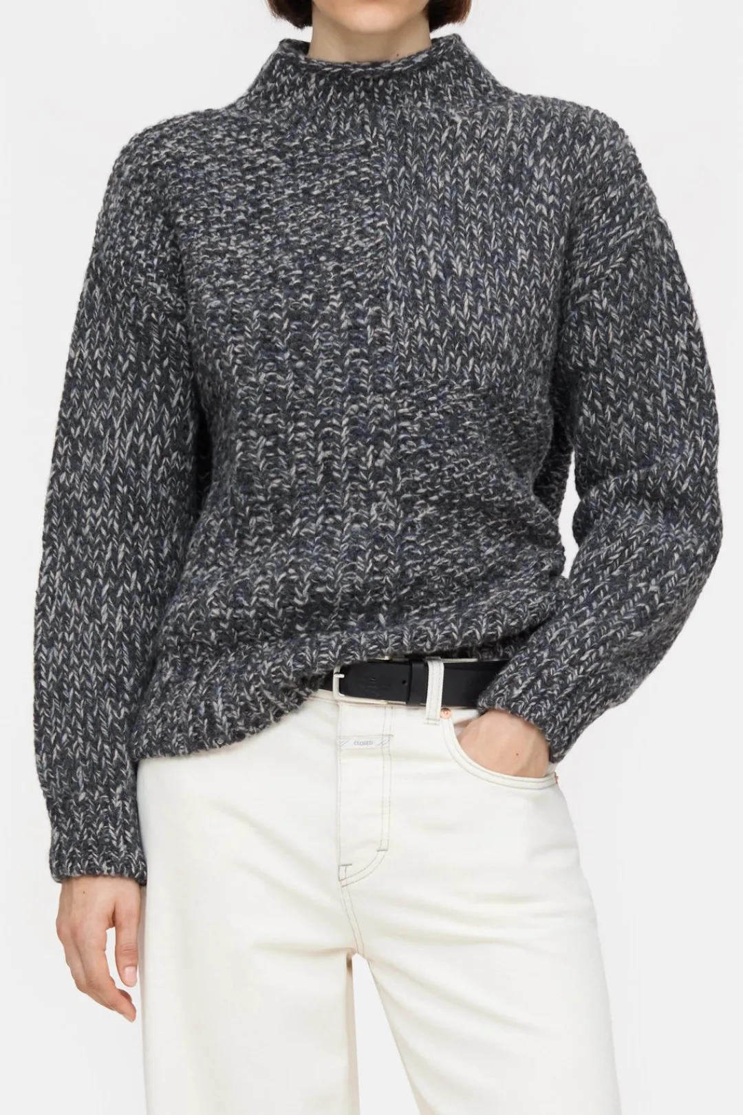 Closed Mouliné knitted jumper Dark grey melange