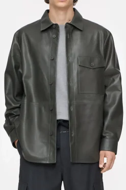 Closed Nappa leather shirt Tapenade grey Online