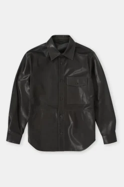 Closed Nappa leather shirt Tapenade grey Online