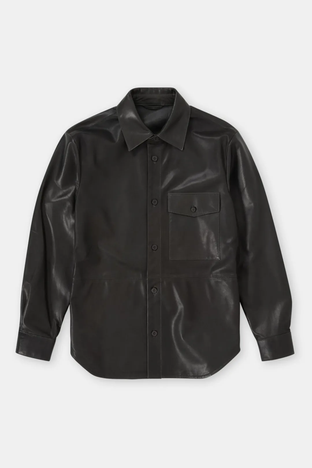 Closed Nappa leather shirt Tapenade grey Online