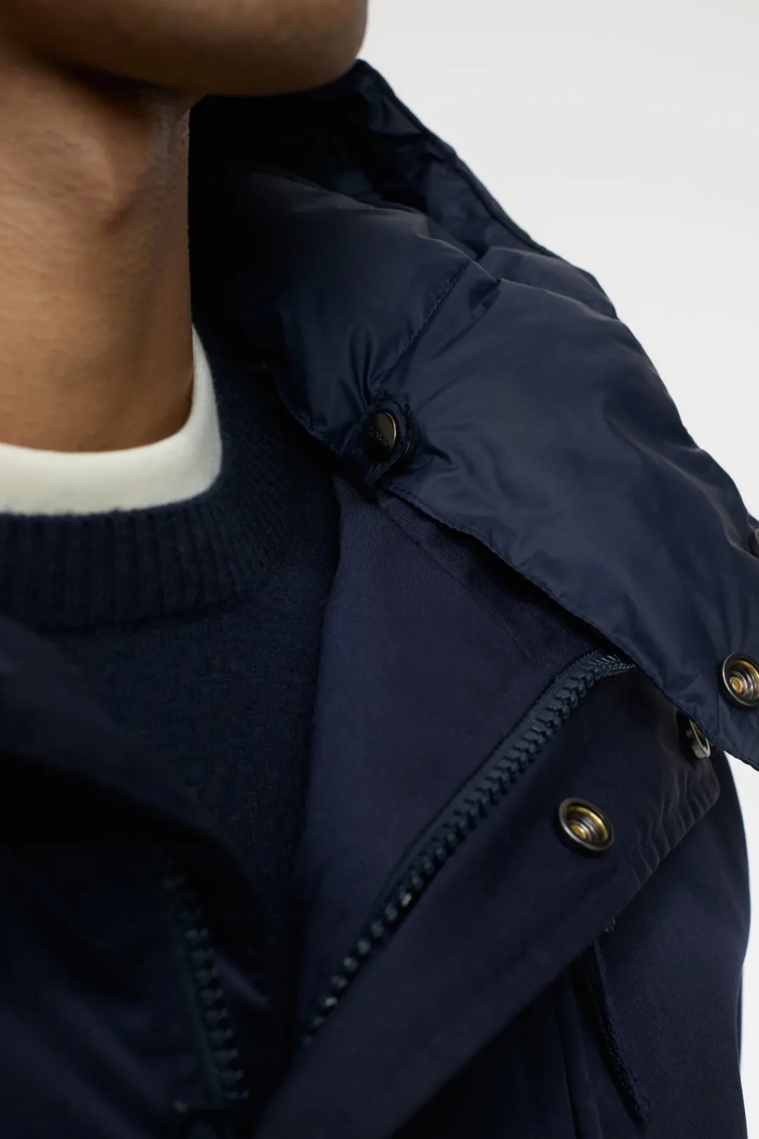Closed Nylon winter jacket Dark night Outlet