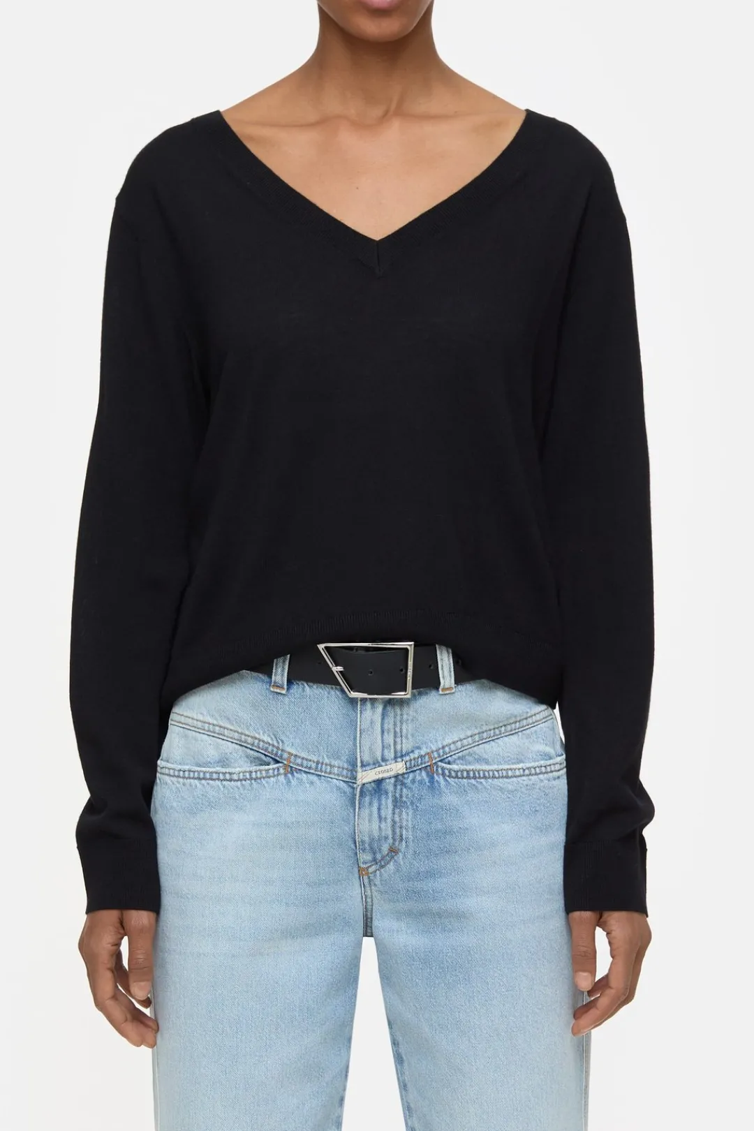 Closed Organic wool fine knit jumper Black Discount