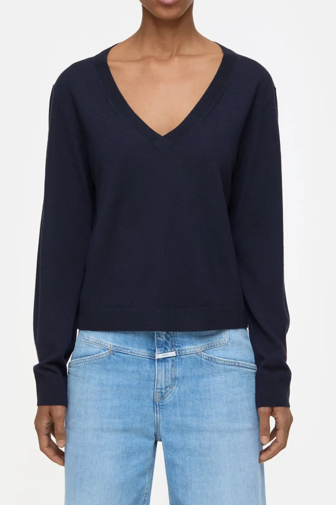 Closed Organic wool fine knit jumper Dark night Discount