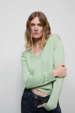 Closed Organic wool fine knit jumper Giada green New