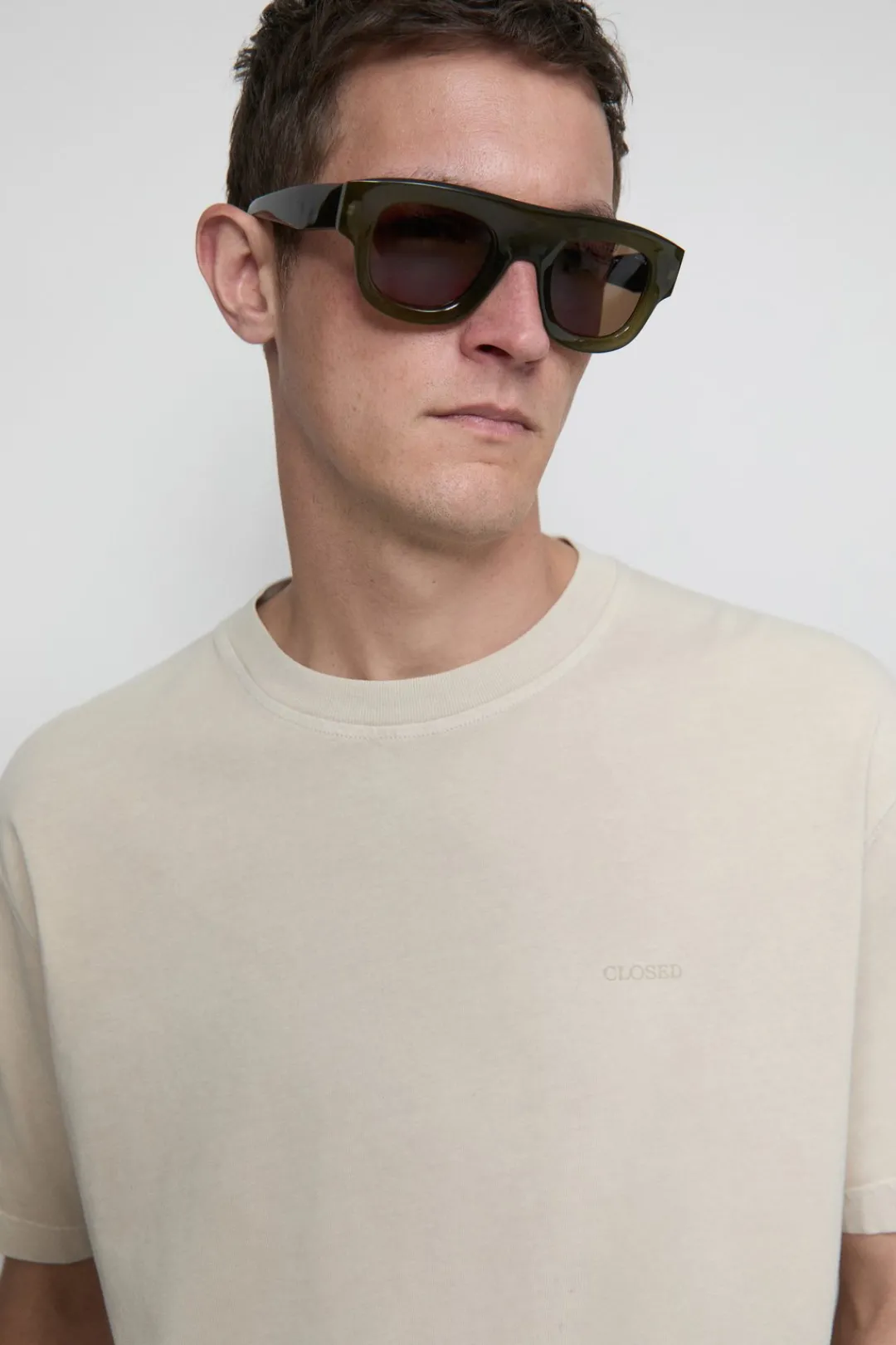Closed Organic-cotton T-shirt Tonka beige Clearance