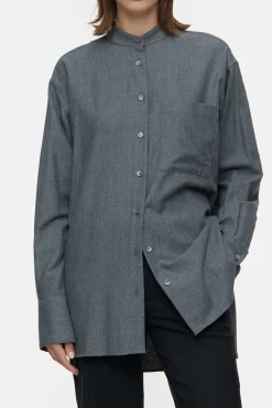 Closed Oversized shirt blouse Dark grey melange Online