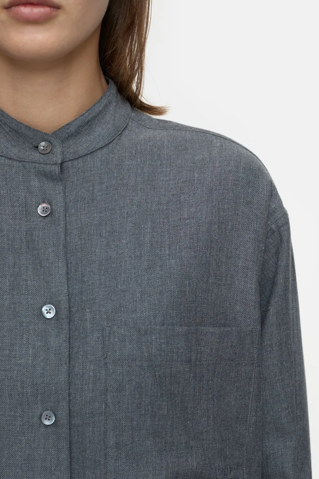 Closed Oversized shirt blouse Dark grey melange Online