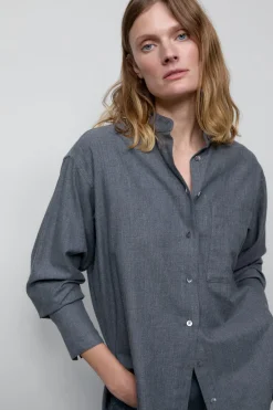 Closed Oversized shirt blouse Dark grey melange Online