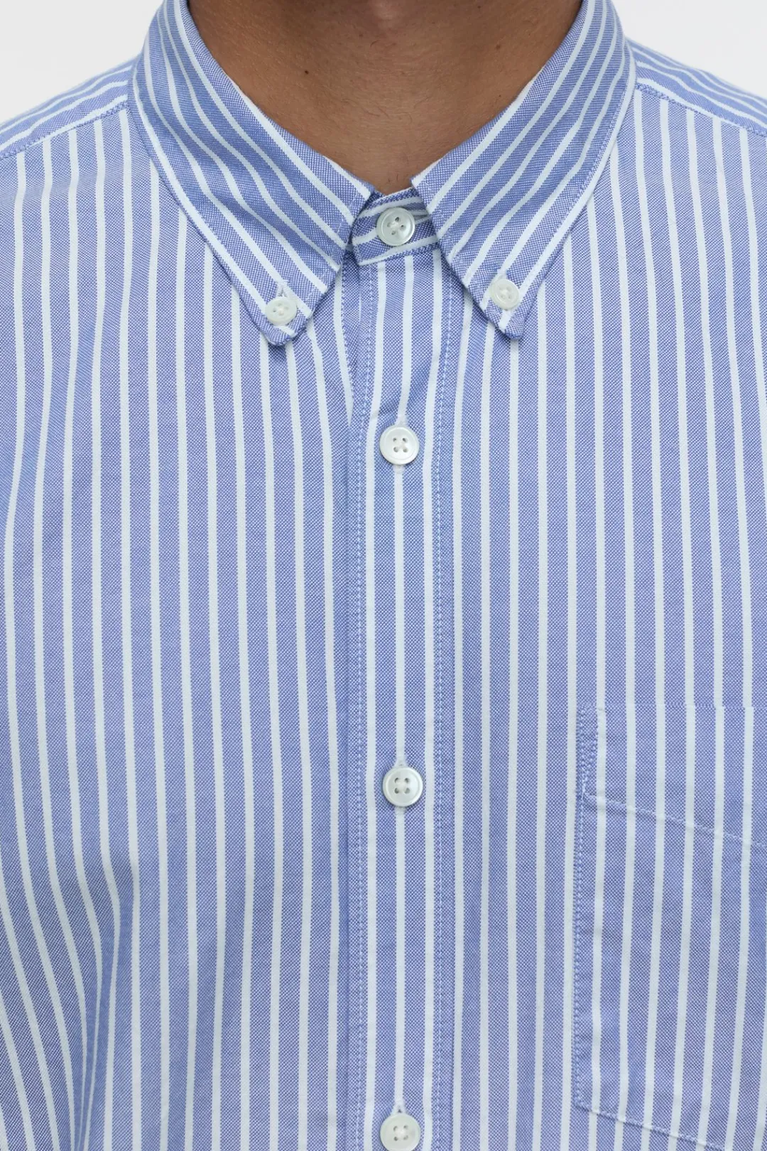 Closed Oxford shirt with stripes Ocean blue Sale