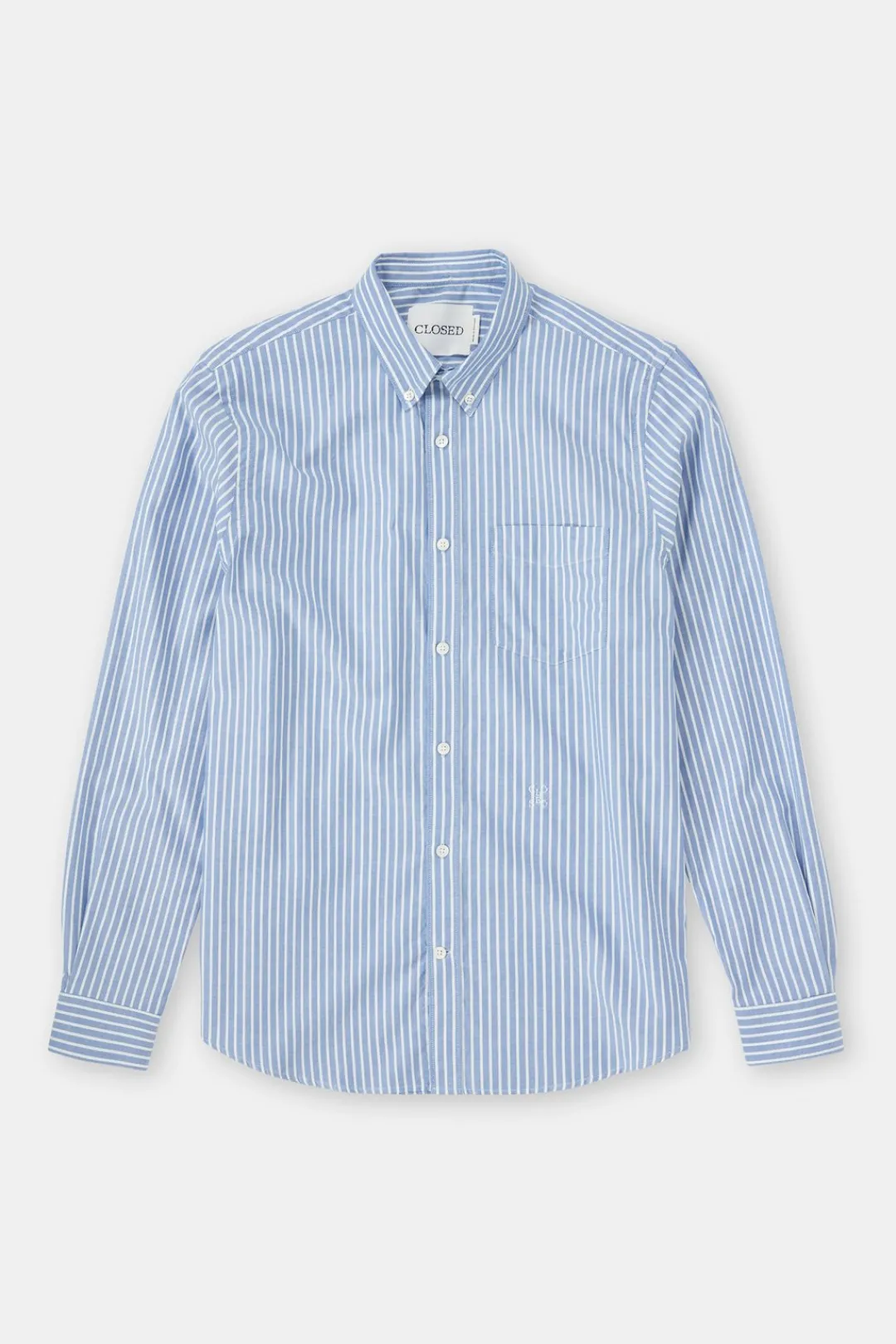 Closed Oxford shirt with stripes Ocean blue Sale