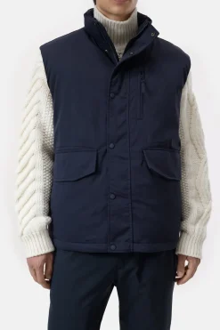 Closed Padded nylon vest Dark night Outlet