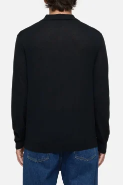 Closed Polo jumper made from organic wool Black Online