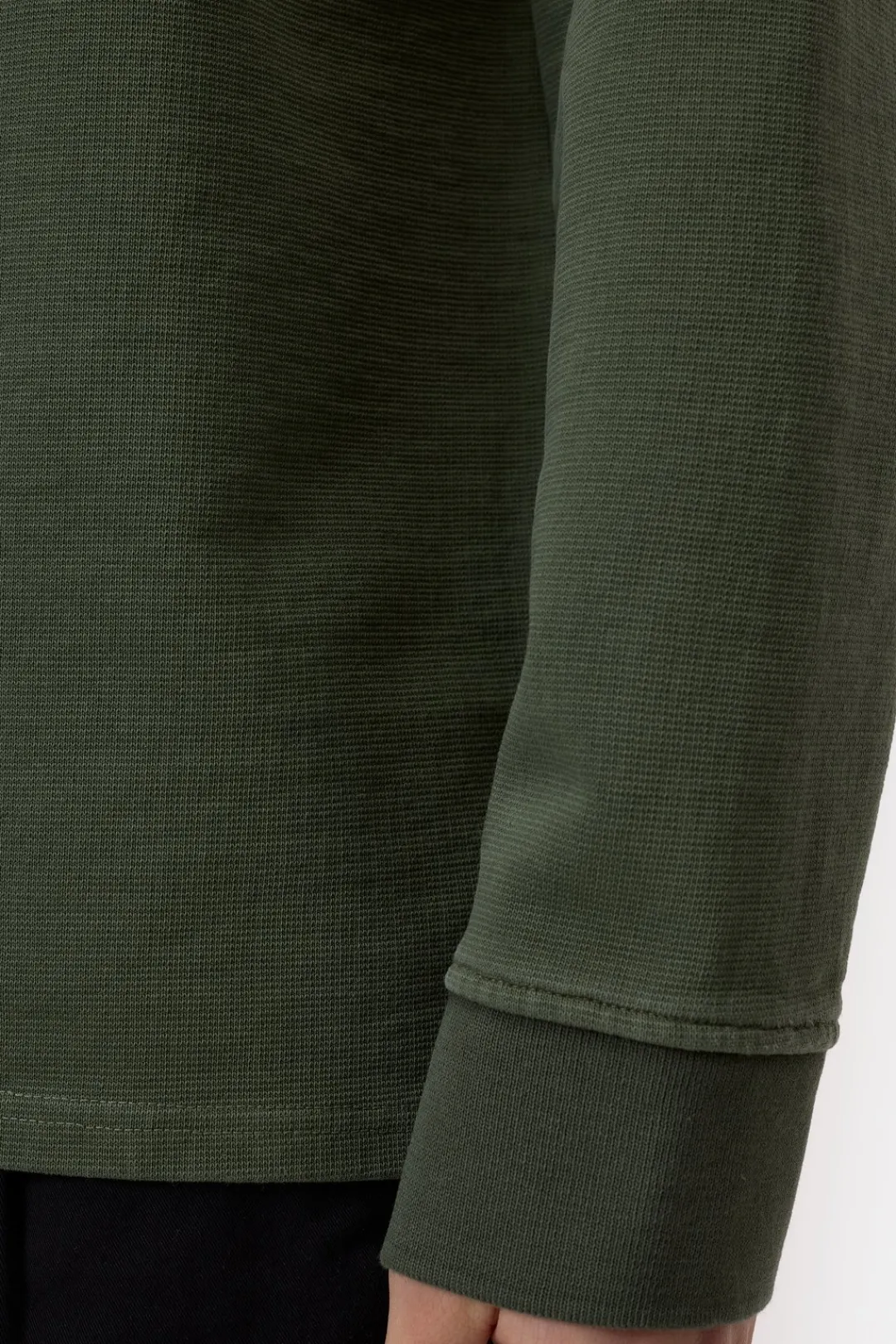 Closed Polo jumper made from pure organic cotton Olive green Outlet