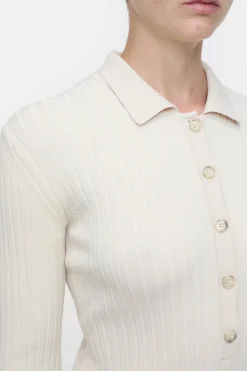 Closed Polo long-sleeved shirt Raw silk Best