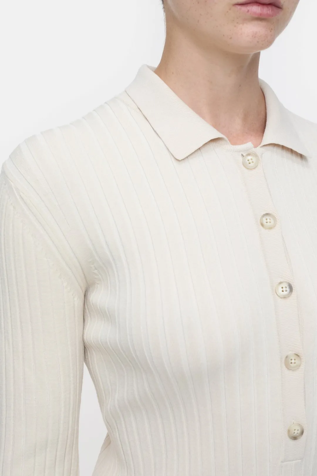 Closed Polo long-sleeved shirt Raw silk Best