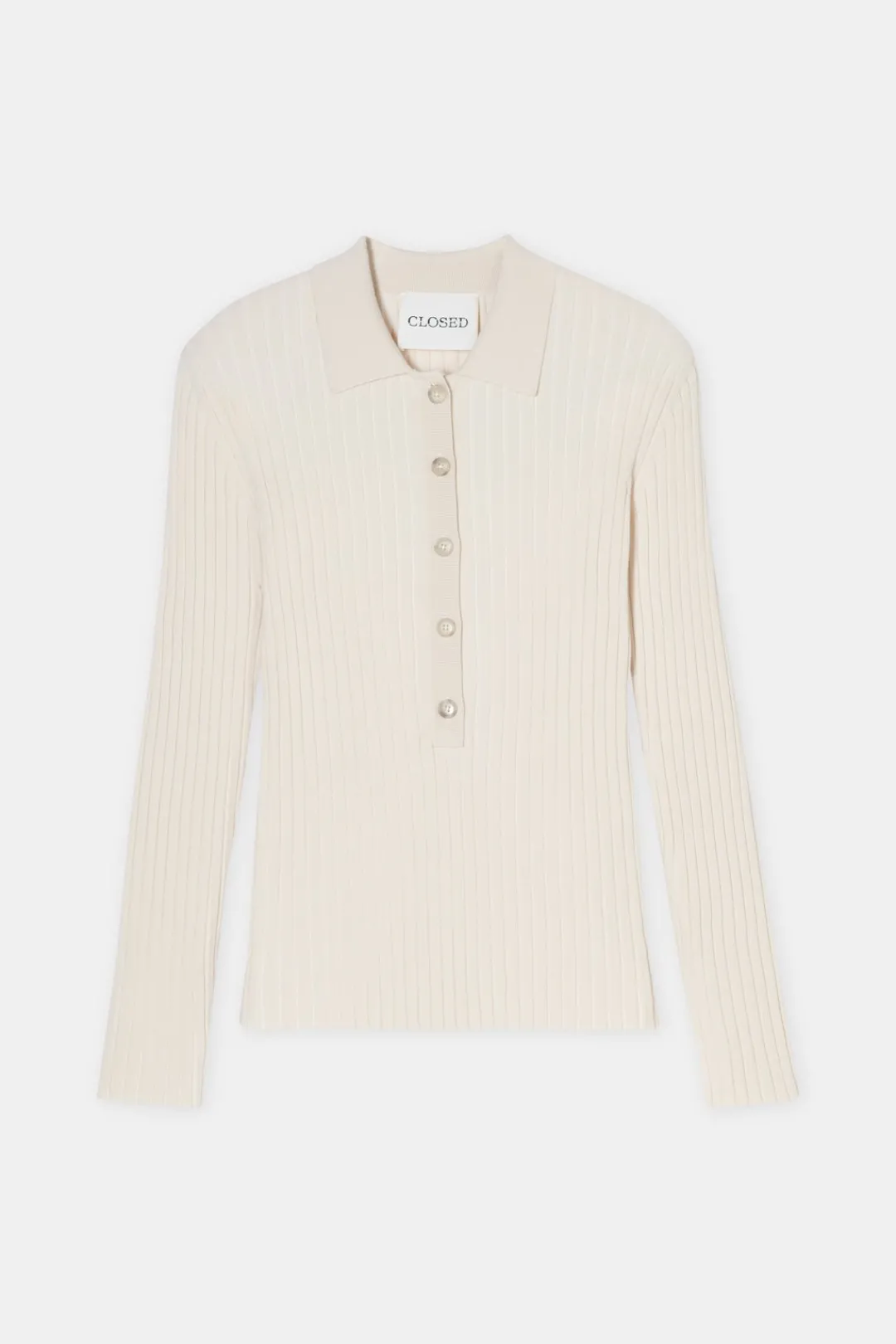 Closed Polo long-sleeved shirt Raw silk Best