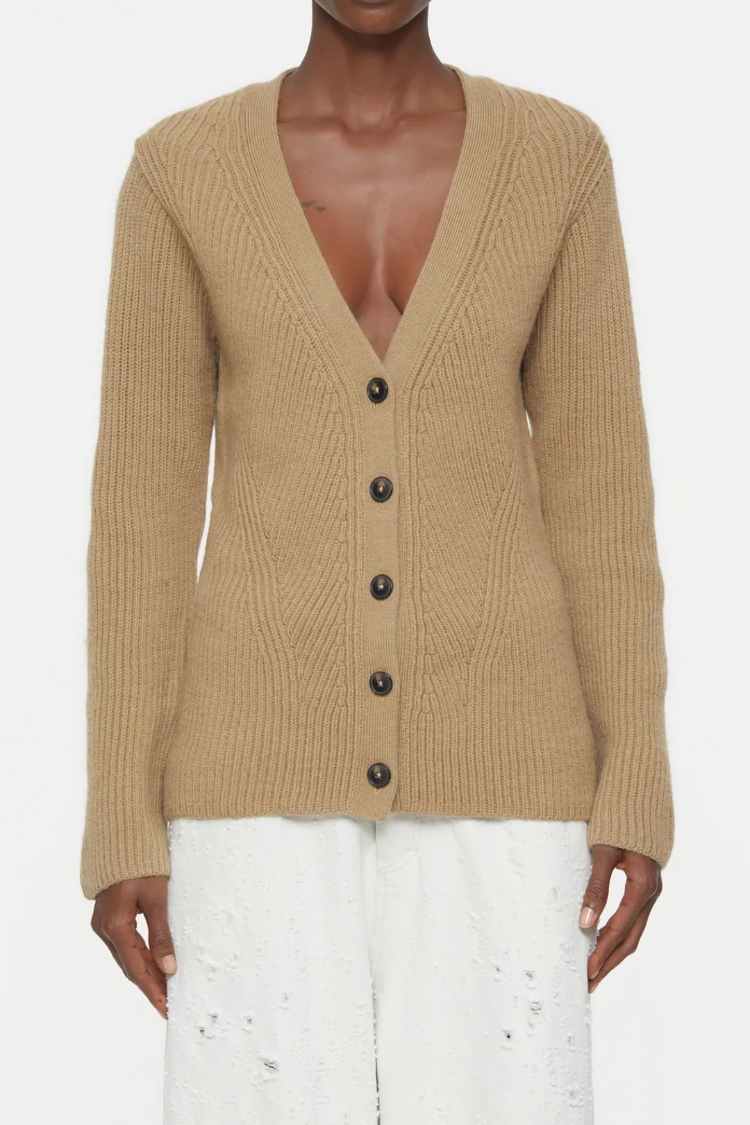 Closed Pure Wool Cardigan dried tabaco New