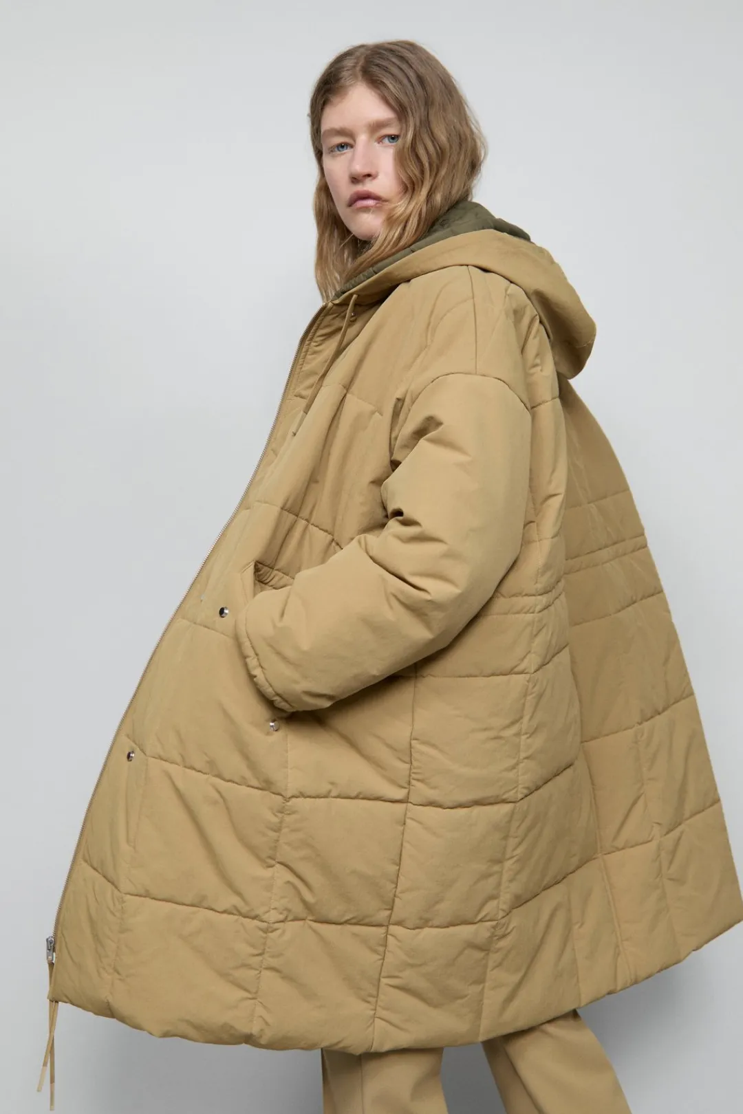 Closed Quilted coat in two-tone Ver green Best
