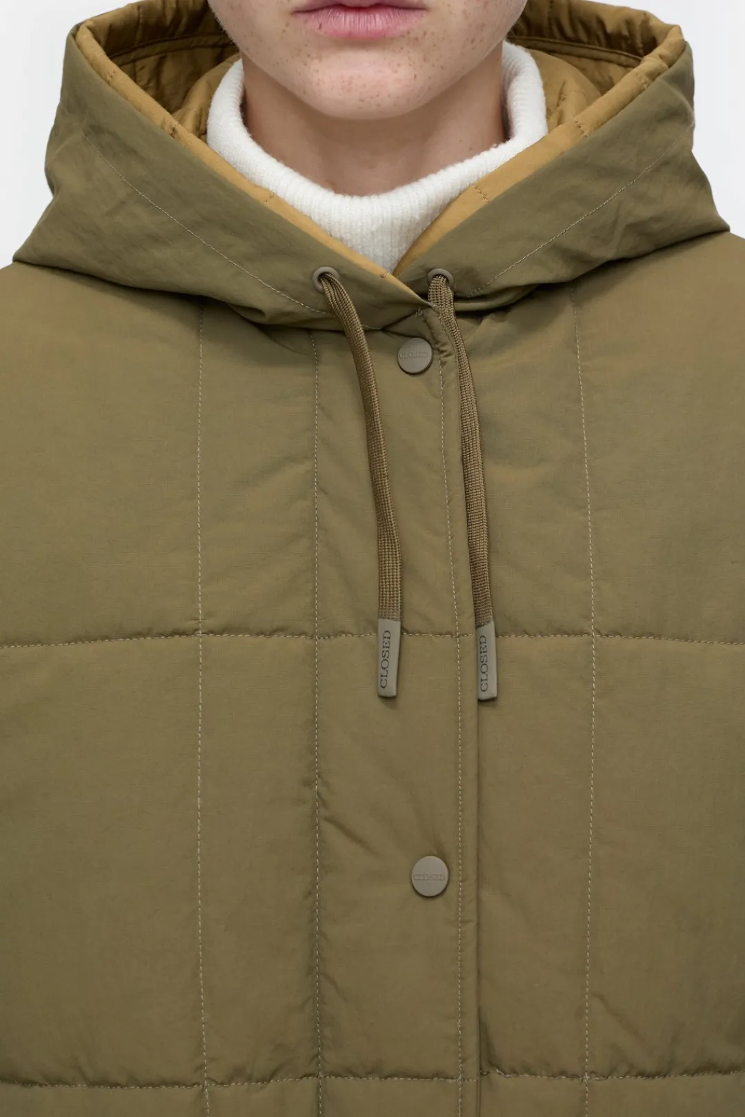 Closed Quilted coat in two-tone Ver green Best
