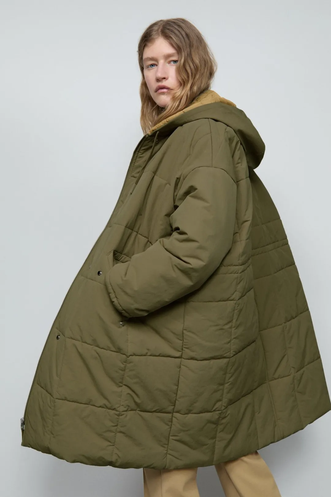 Closed Quilted coat in two-tone Ver green Best