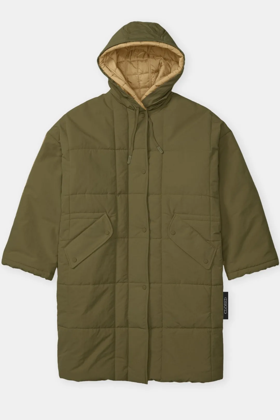 Closed Quilted coat in two-tone Ver green Best
