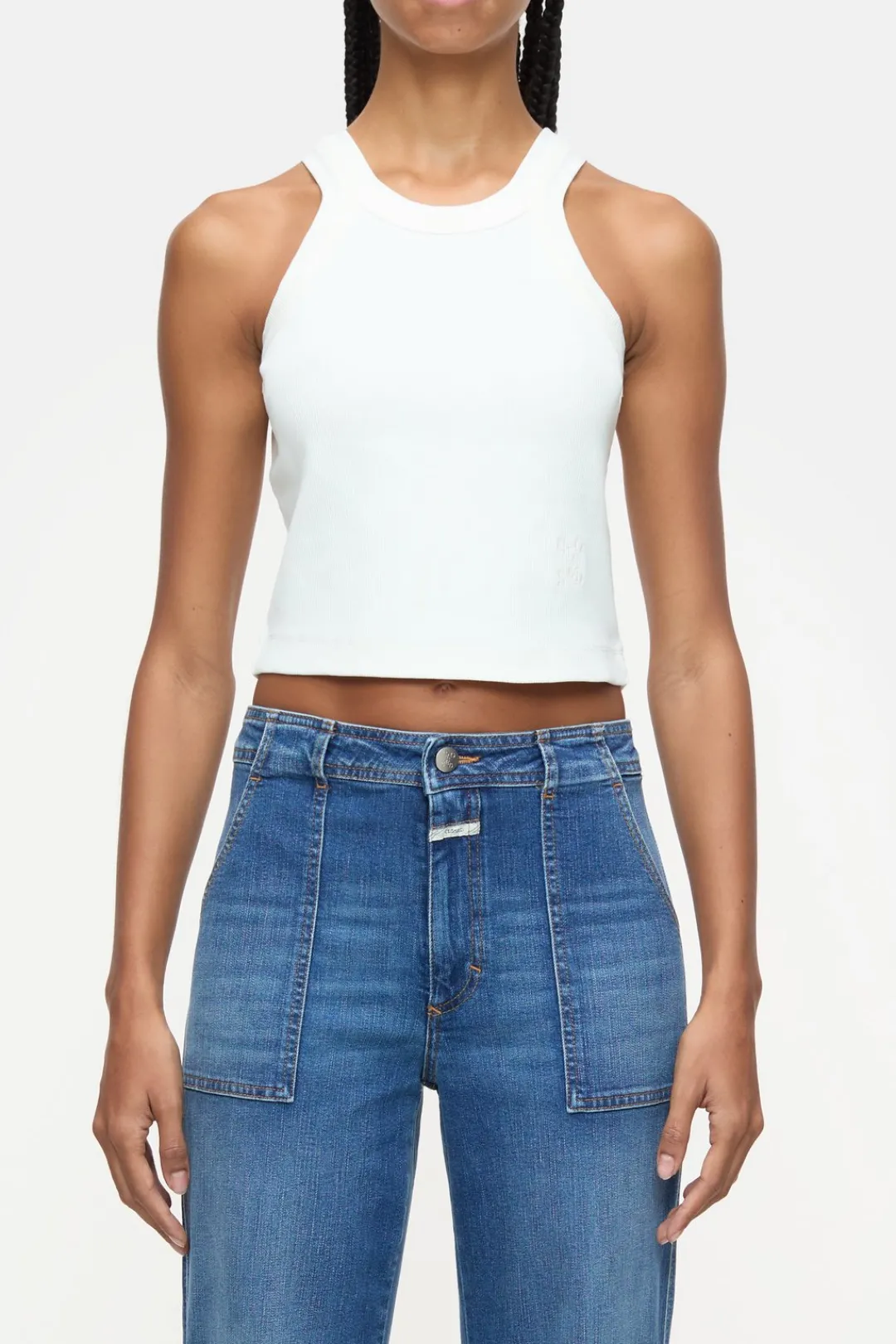 Closed Racer top Ivory Sale