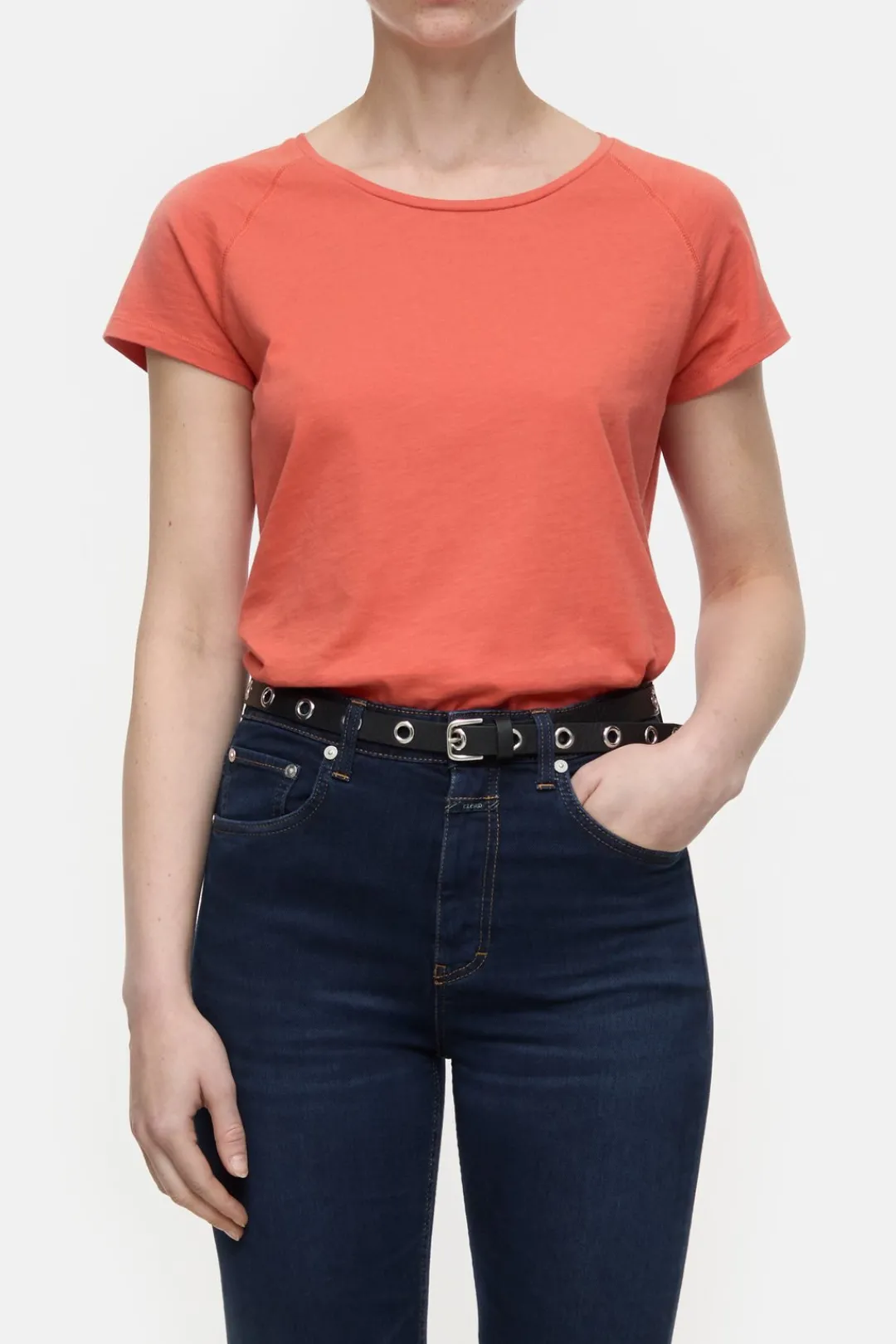 Closed Raglan shortsleeve shirt Aperol red