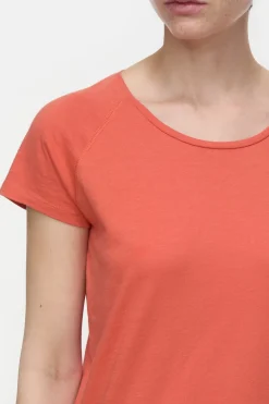 Closed Raglan shortsleeve shirt Aperol red