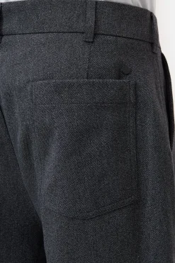 Closed Relaxed Pants - Style Name Blomberg Wide Dark grey melange New