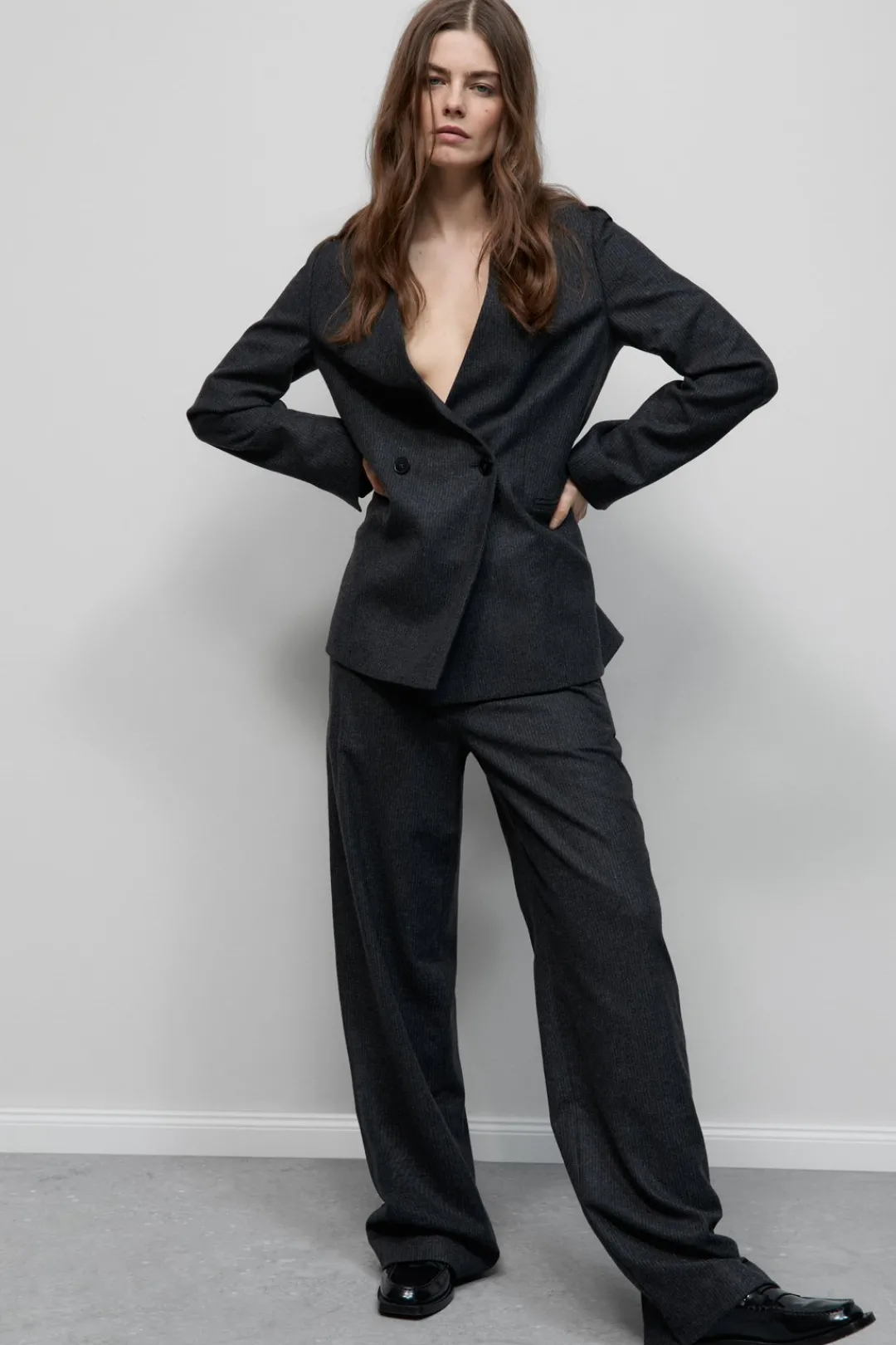 Closed Relaxed Pants - Style Name Jurdy Dark grey melange New