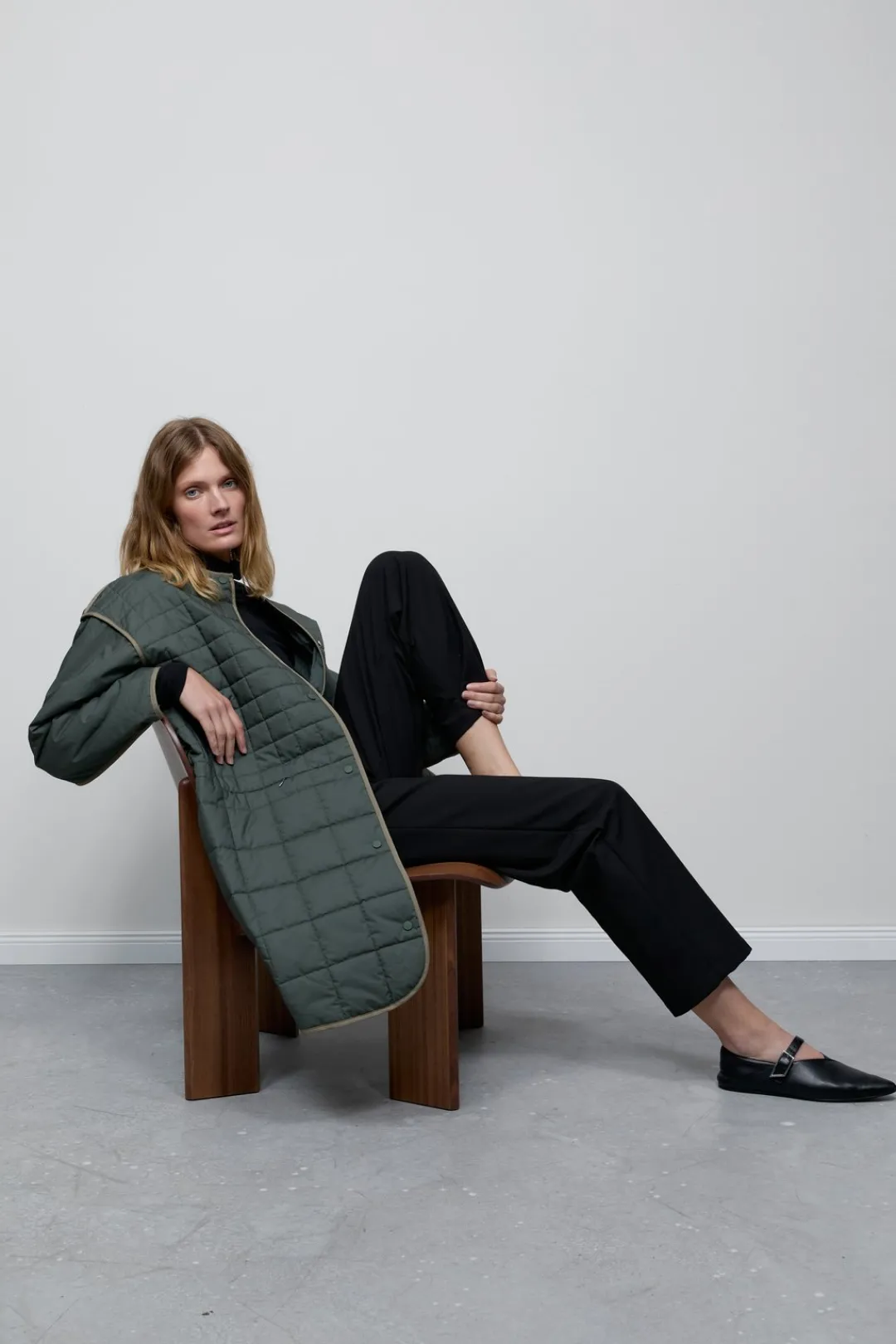 Closed Reversible quilted coat Pini green Discount