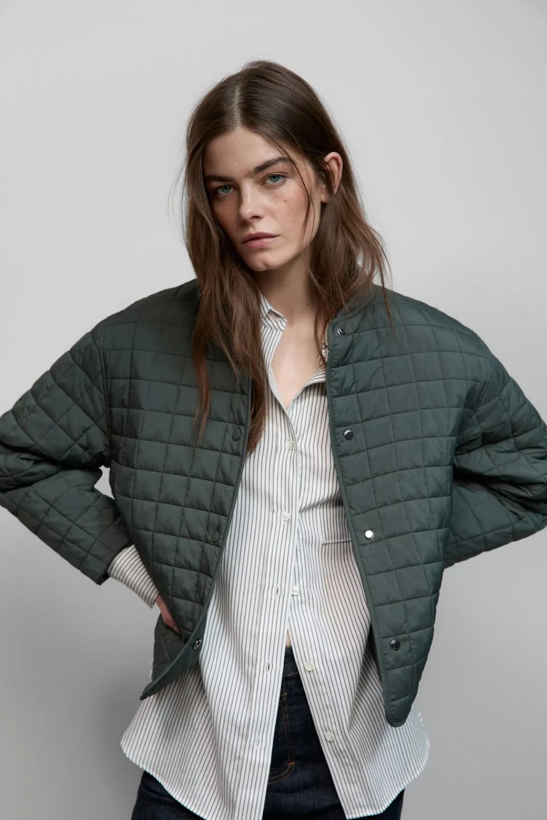 Closed Reversible quilted jacket Pini green Clearance