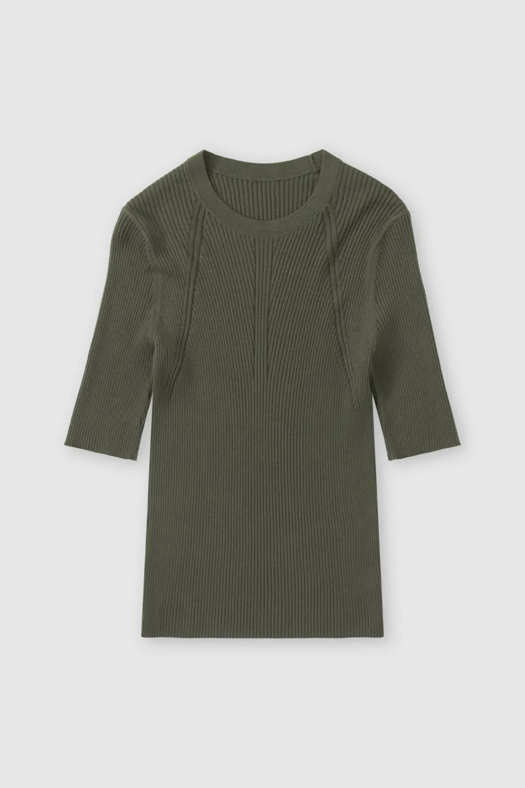 Closed Rib Knit Shirt Army green Best