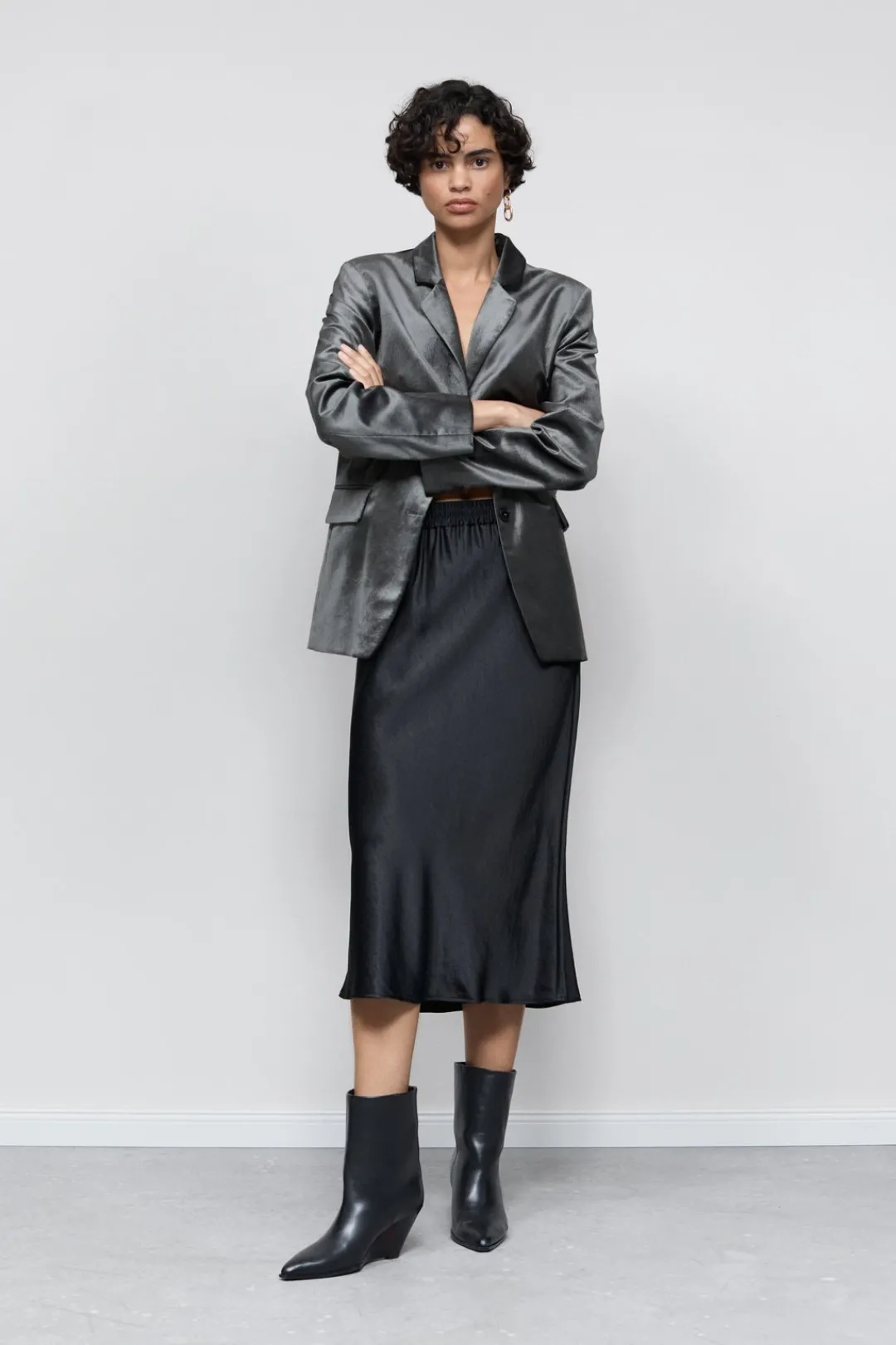 Closed Satin maxi skirt Black New
