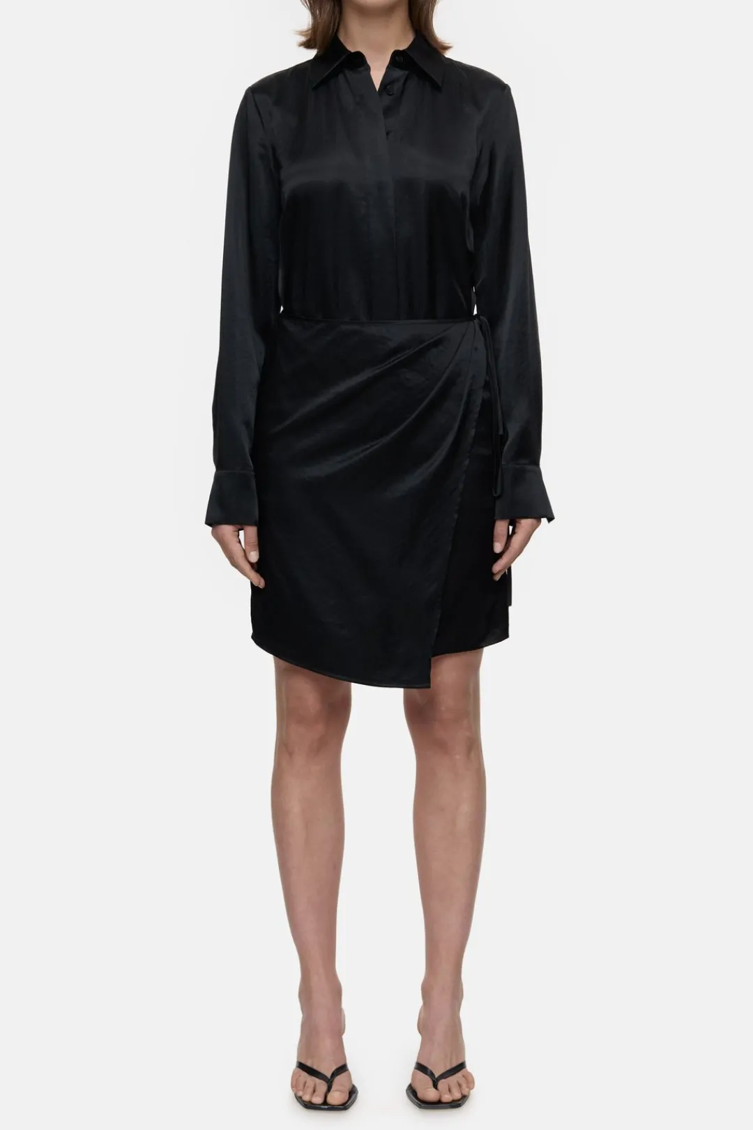 Closed Satin wrap dress Black Discount
