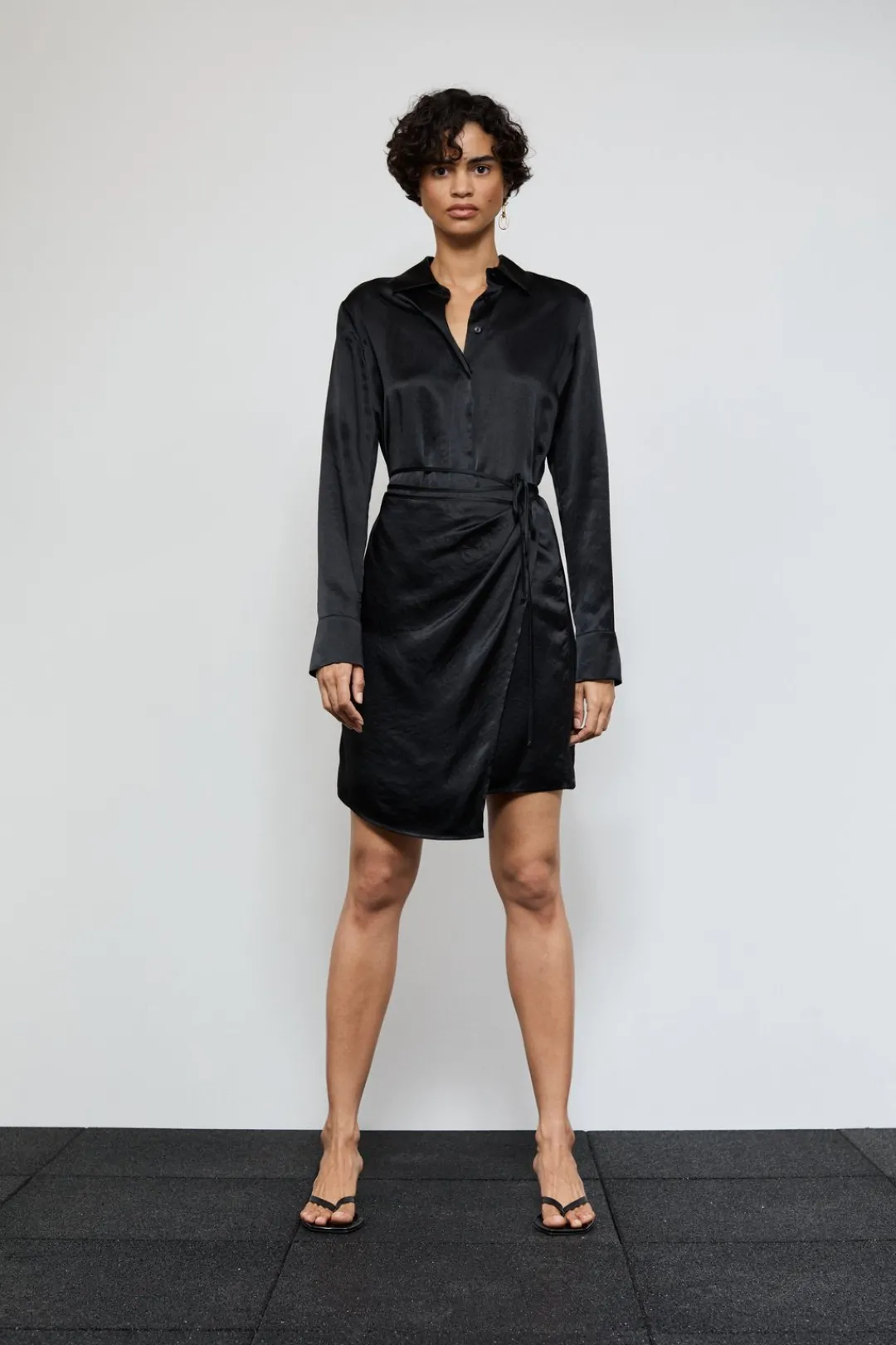 Closed Satin wrap dress Black Discount