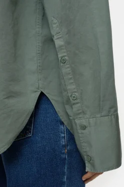Closed Shirt Blouse in a blend of cotton and linen Faded green Best