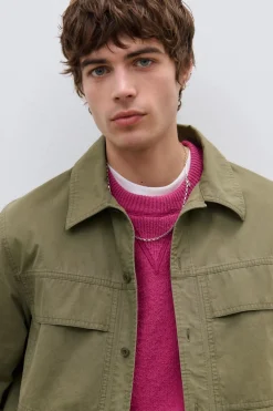 Closed Shirt made from cotton poplin Olive green Clearance