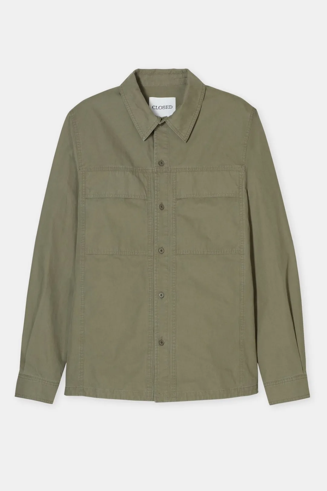 Closed Shirt made from cotton poplin Olive green Clearance