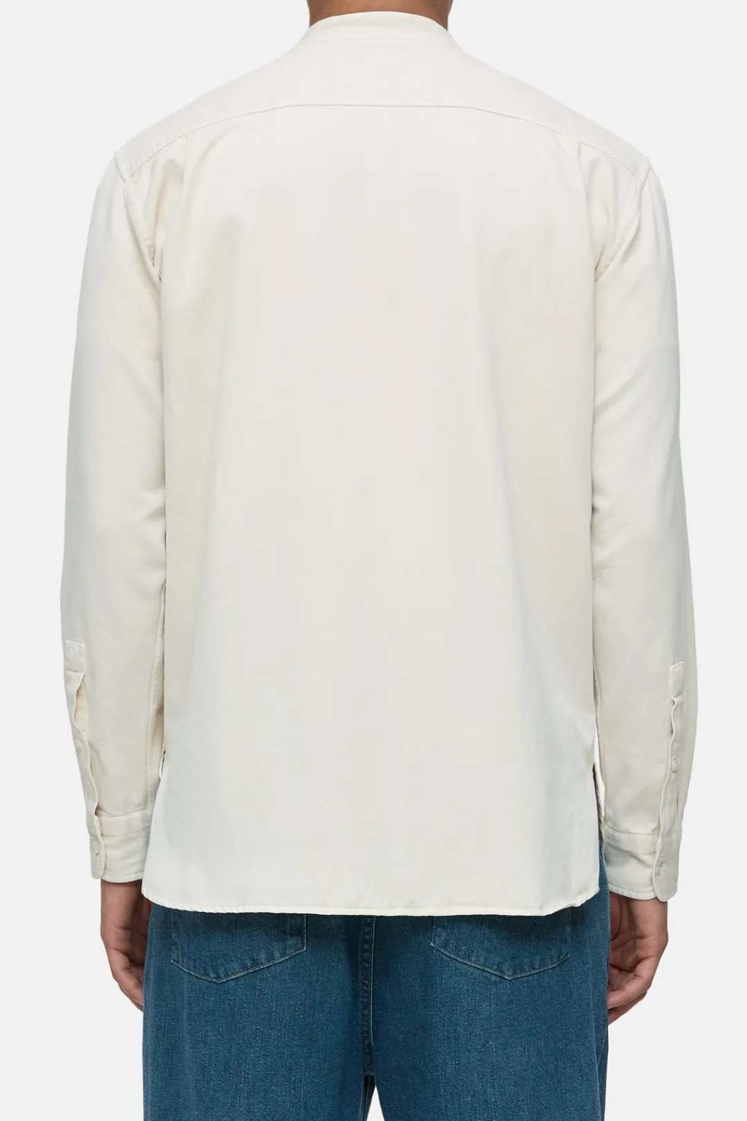 Closed Shirt with stand-up collar Tonka beige