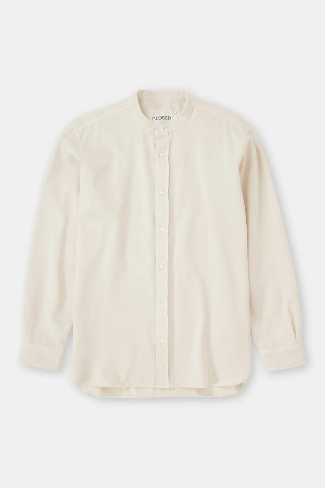 Closed Shirt with stand-up collar Tonka beige
